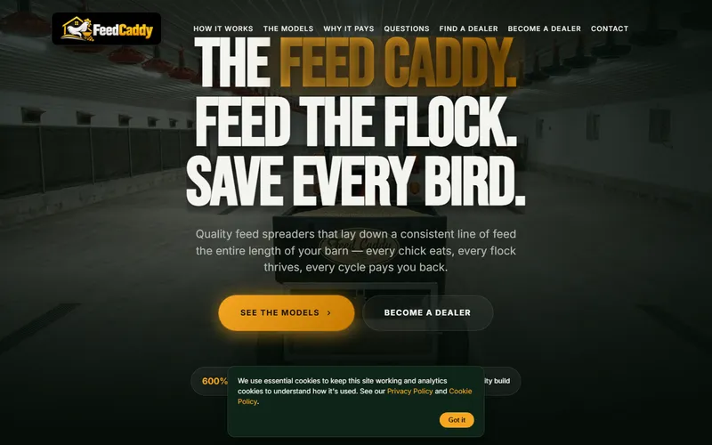 Feed Caddy website homepage